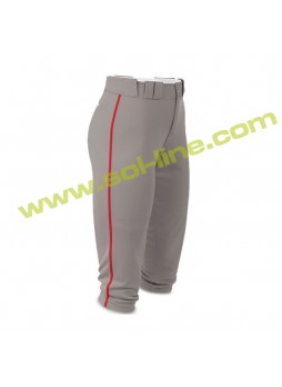 Softball Pipe Grey Pant With Red Piping